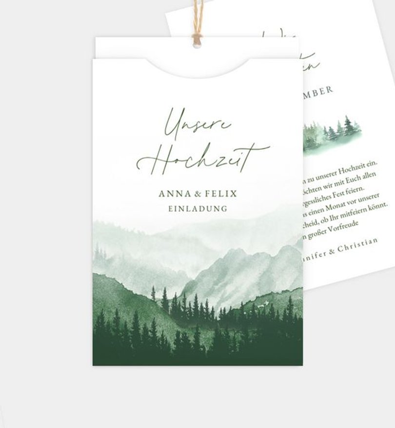 Einladungskarte Hochzeit Bosque