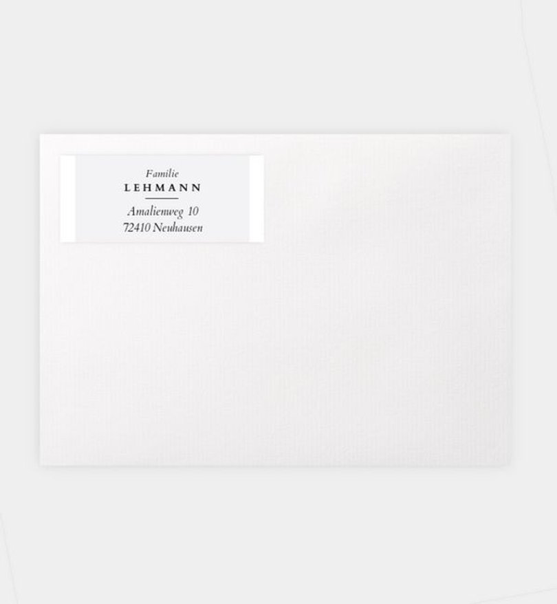 Absenderaufkleber Trauer Minimalistisch