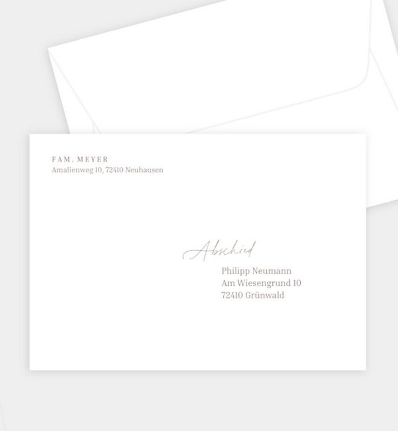 Briefumschlag Trauer Away