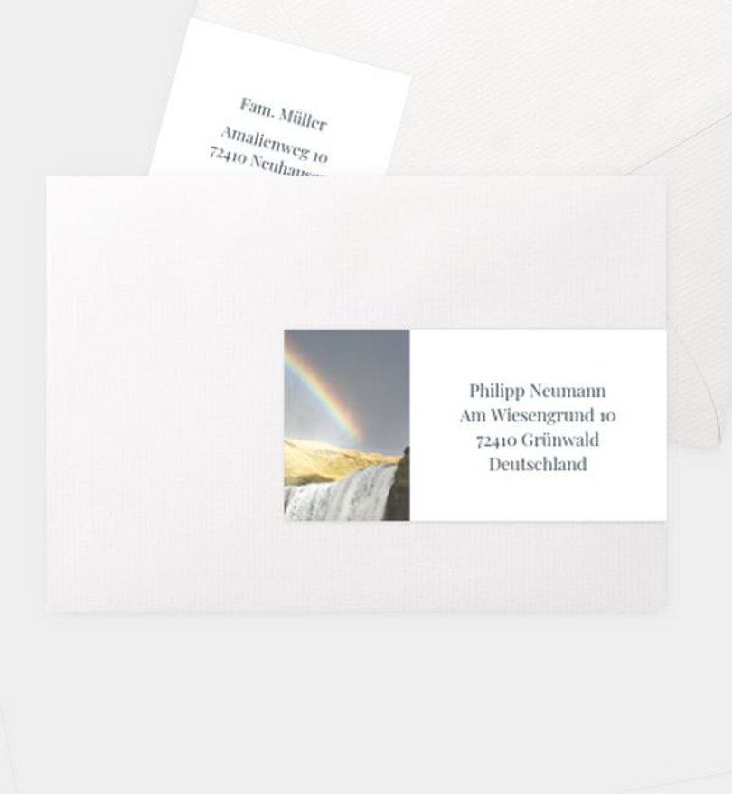Adressaufkleber Trauer Regenbogen