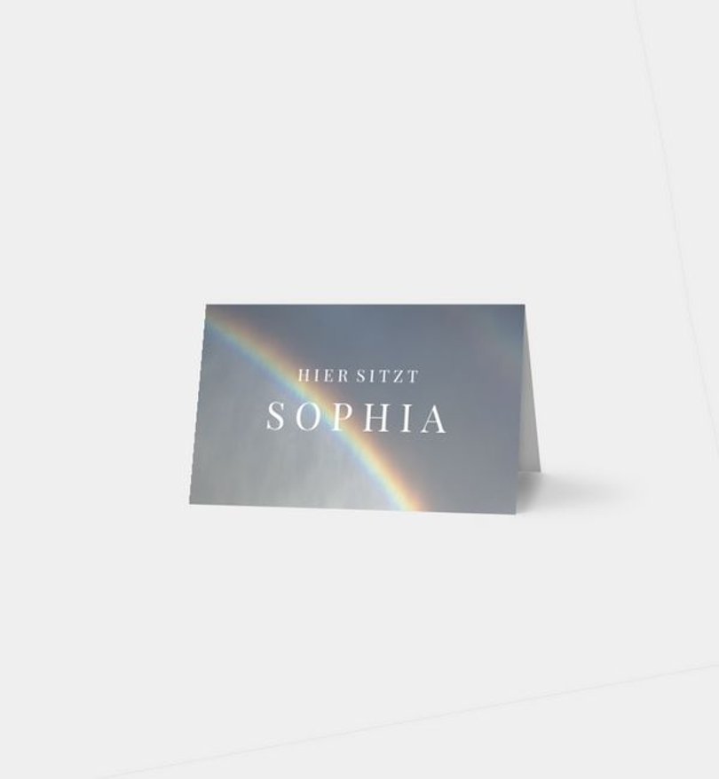 Tischkarte Trauer Regenbogen