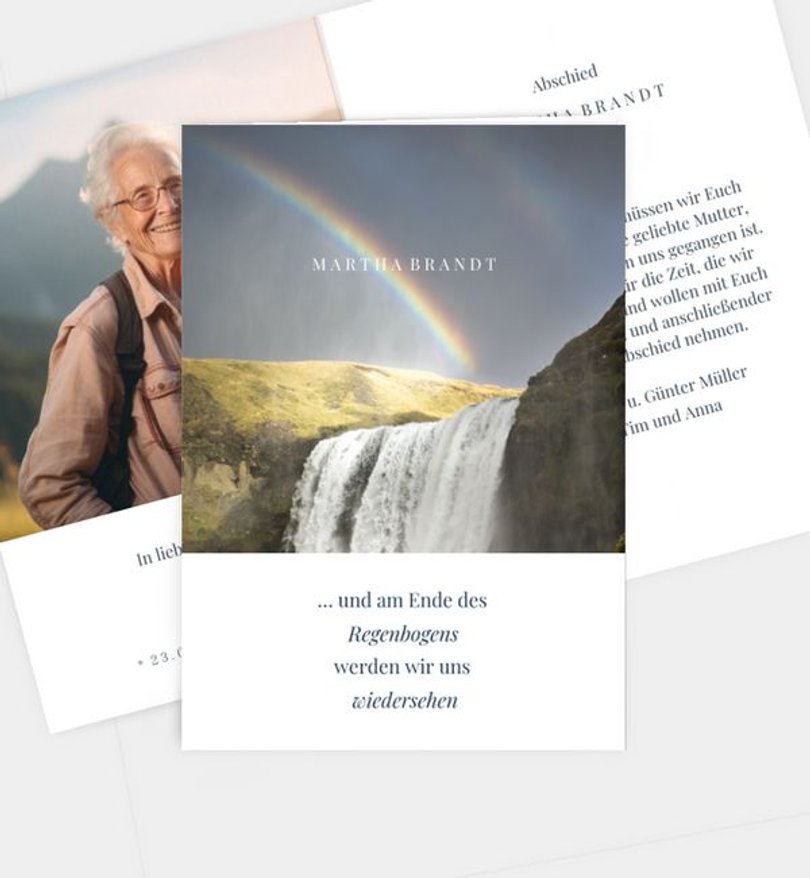 Trauerkarte Trauer Regenbogen