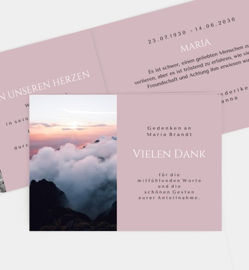 Dankeskarte Trauer Naturfreund · Horizont