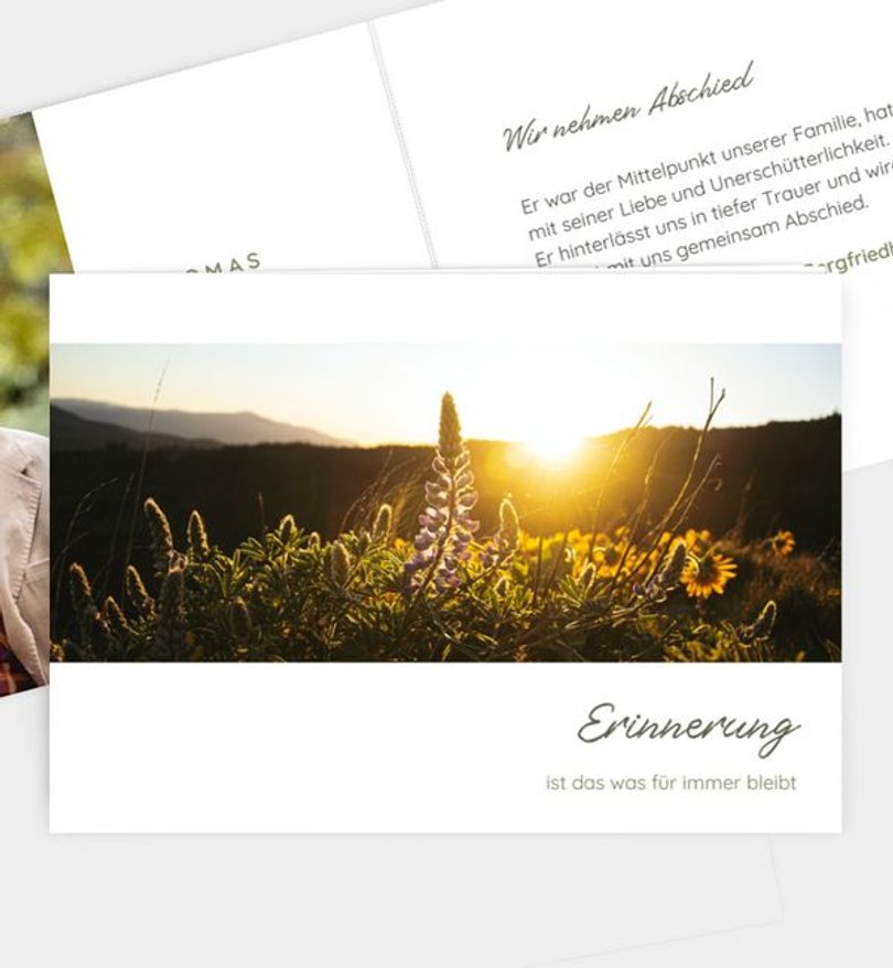 Trauerkarte Trauer Blumenwiese