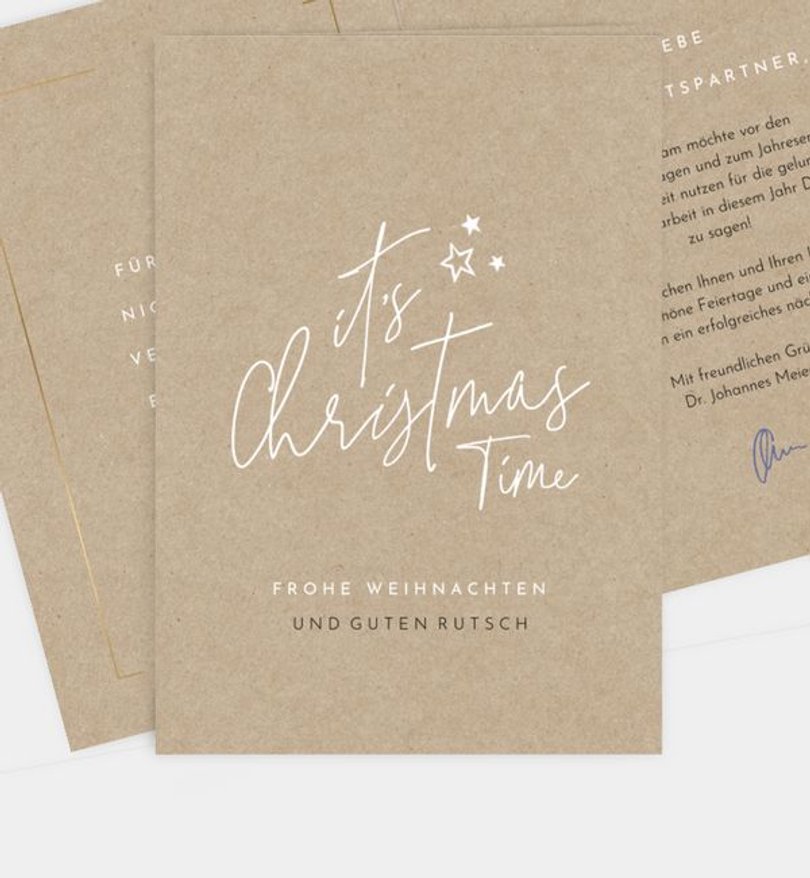 Weihnachtskarte Weihnachten geschäftlich Glam Look