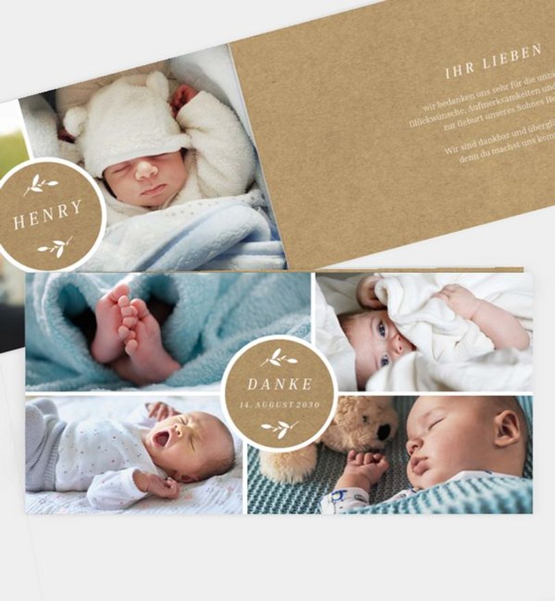 Dankeskarte Geburt Petite Fleur · Crafty