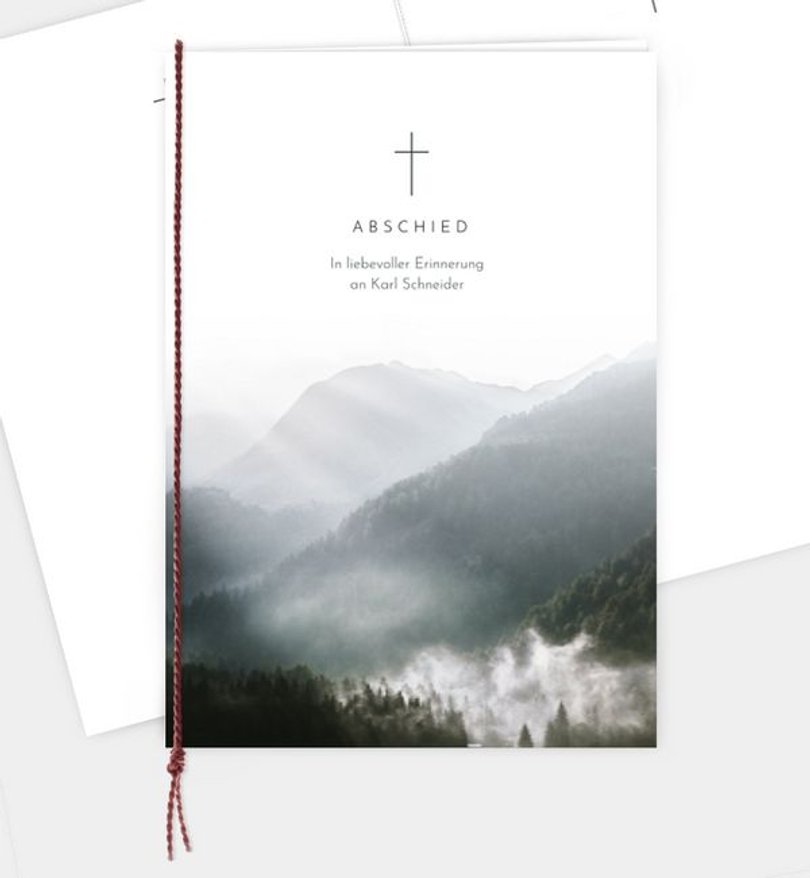 Kirchenheft Trauer Berge im Nebel