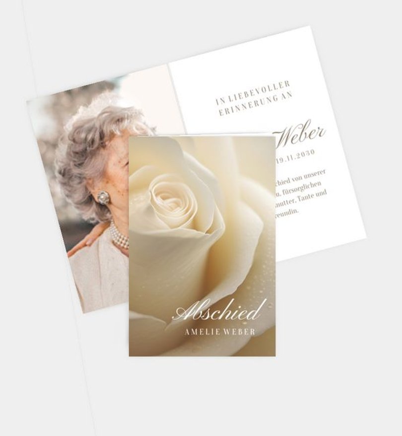 Sterbebilder Trauer Rose