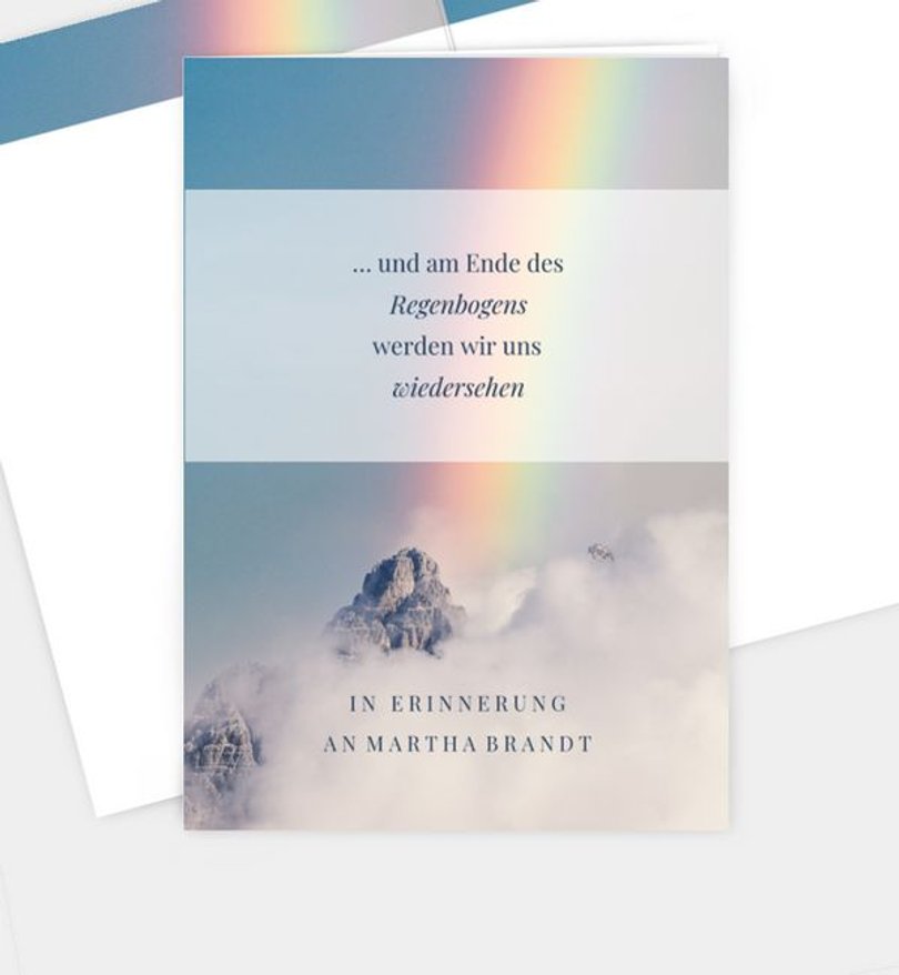 Kirchenheft Trauer Regenbogen · Gipfel