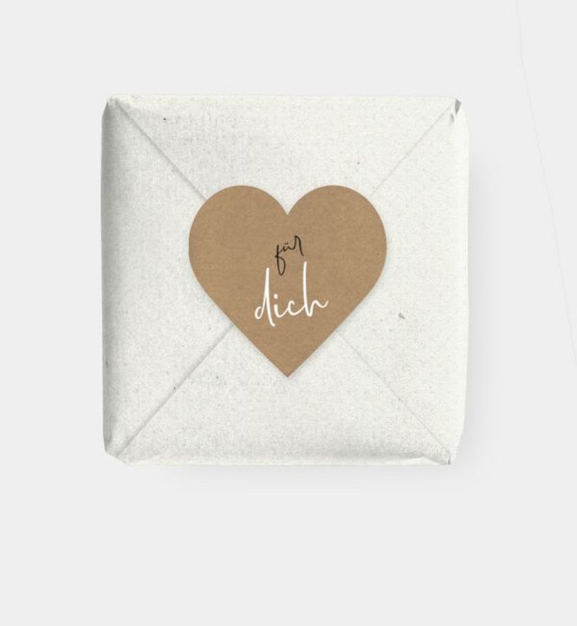 Geschenkaufkleber Valentinstag Handmade