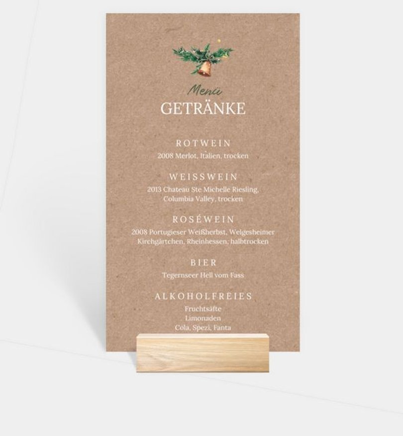 Menükarte Geschäftlich Care for Nature