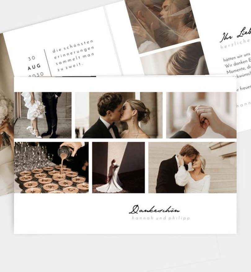 Dankeskarte Hochzeit Simpatico Collage