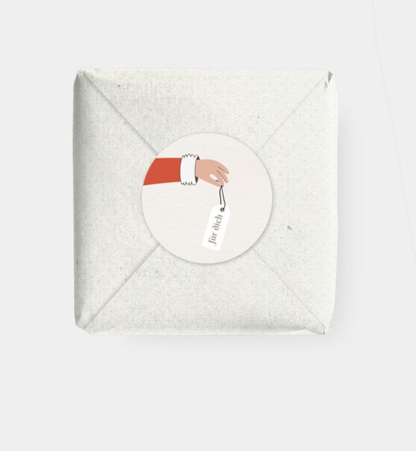 Geschenkaufkleber Geschäftlich Wichtel