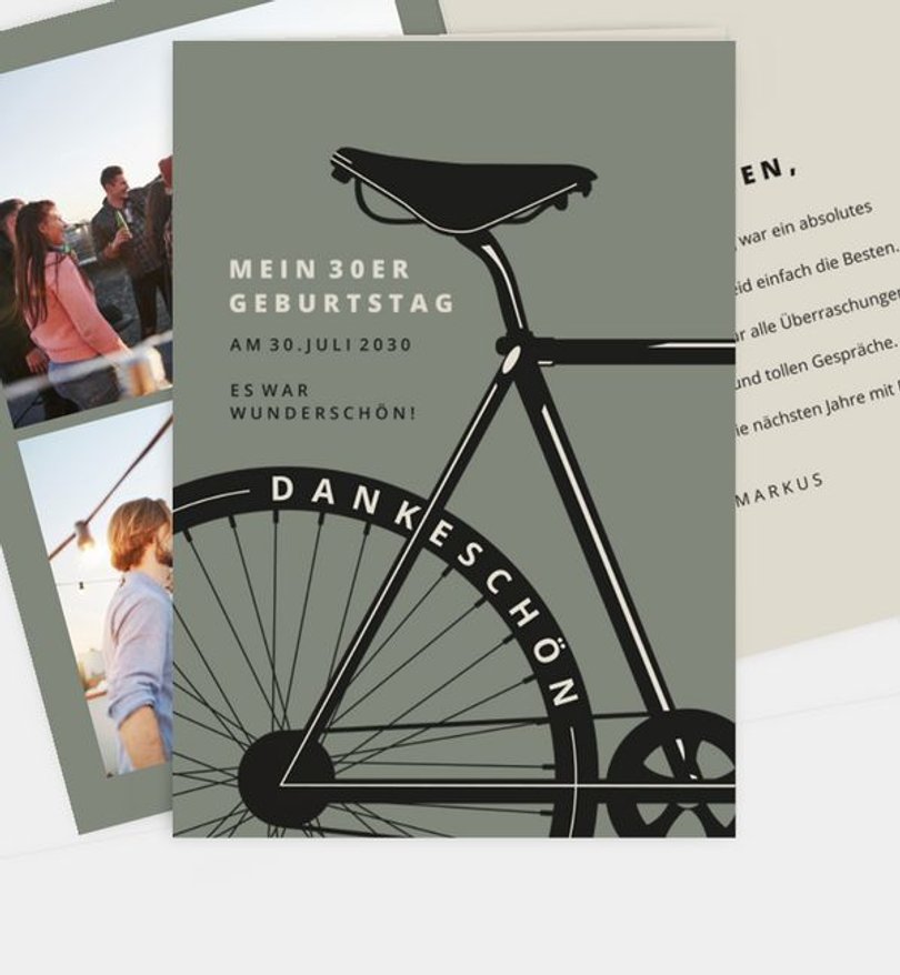 Dankeskarte Geburtstag Bike