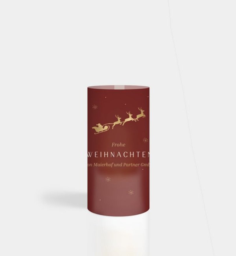 Windlichtkarte Geschäftlich Weihnachtsschlitten