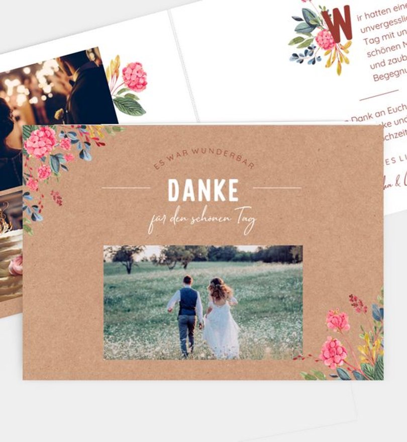 Dankeskarte Hochzeit Vivid Florals