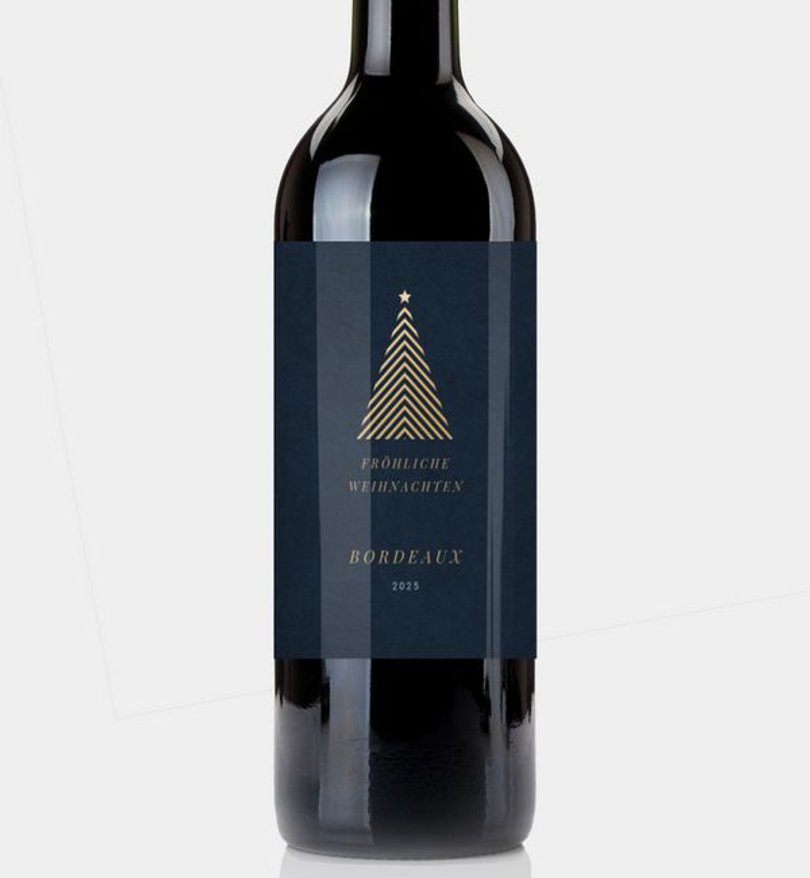 Flaschenetikett Geschäftlich Geometric Christmas