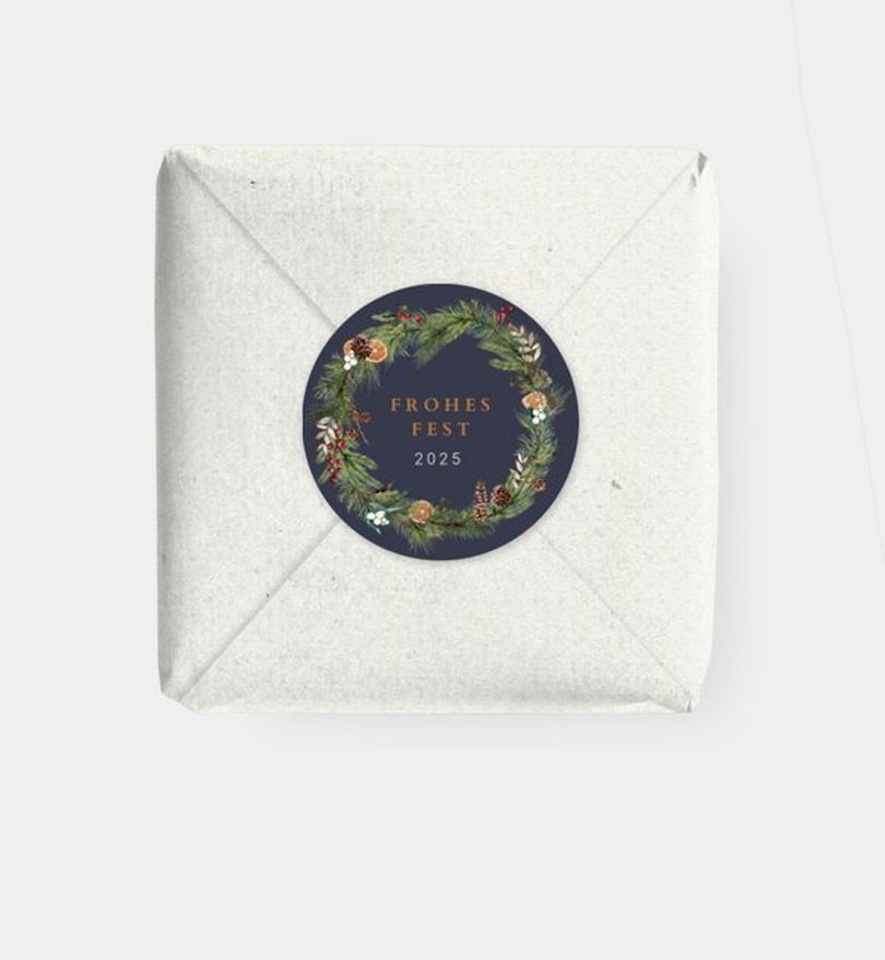 Geschenkaufkleber Geschäftlich Klassischer Kranz