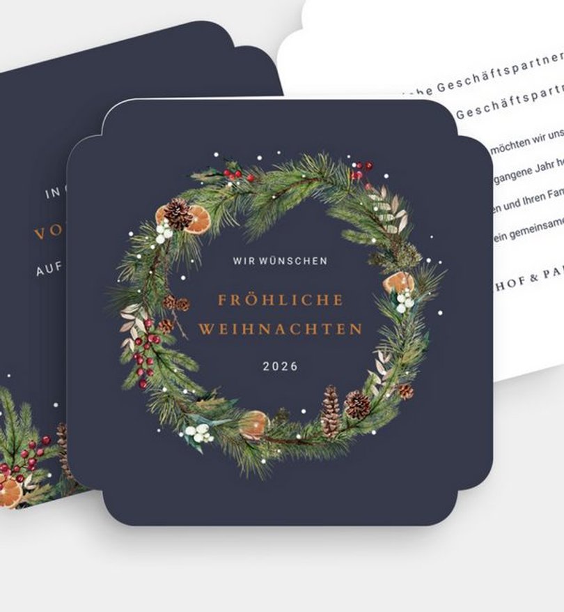 Weihnachtskarte Weihnachten geschäftlich Klassischer Kranz