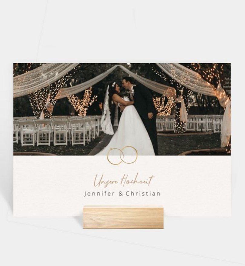 Fotoaufsteller Hochzeit Ringe