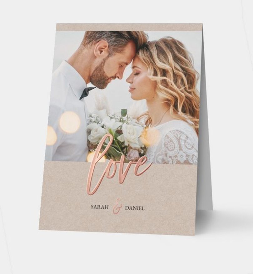 Fotoaufsteller Hochzeit Rosegold · Crafty