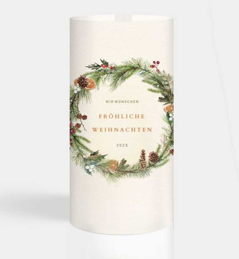 Windlichtkarte Geschäftlich Klassischer Kranz