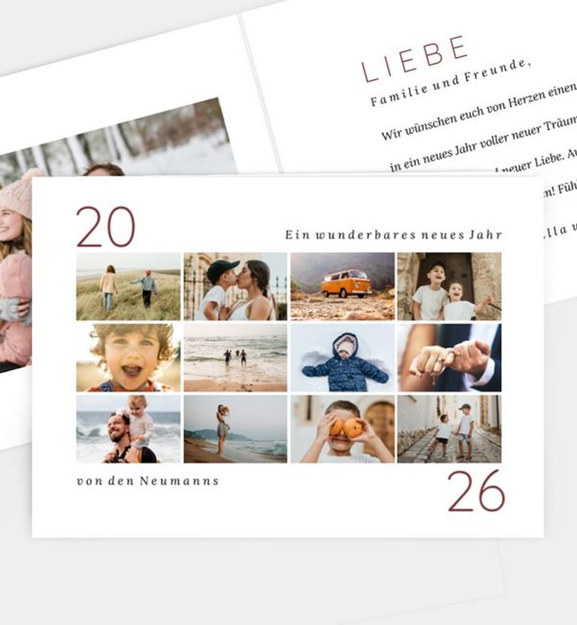 Neujahrskarte Weihnachten Yearly Greetings