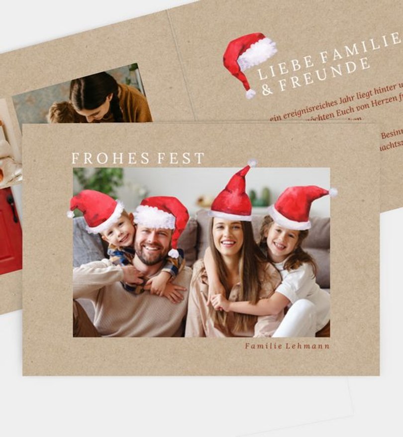 Weihnachtskarte Weihnachten/Privat Mützen