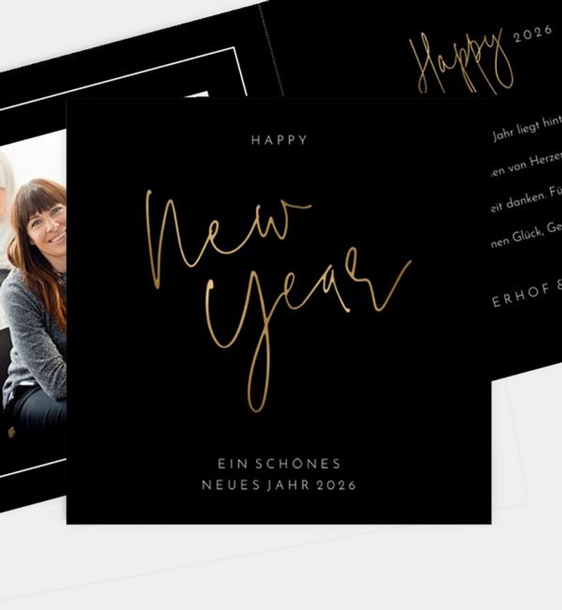 Neujahrskarte Geschäftlich Glam Look