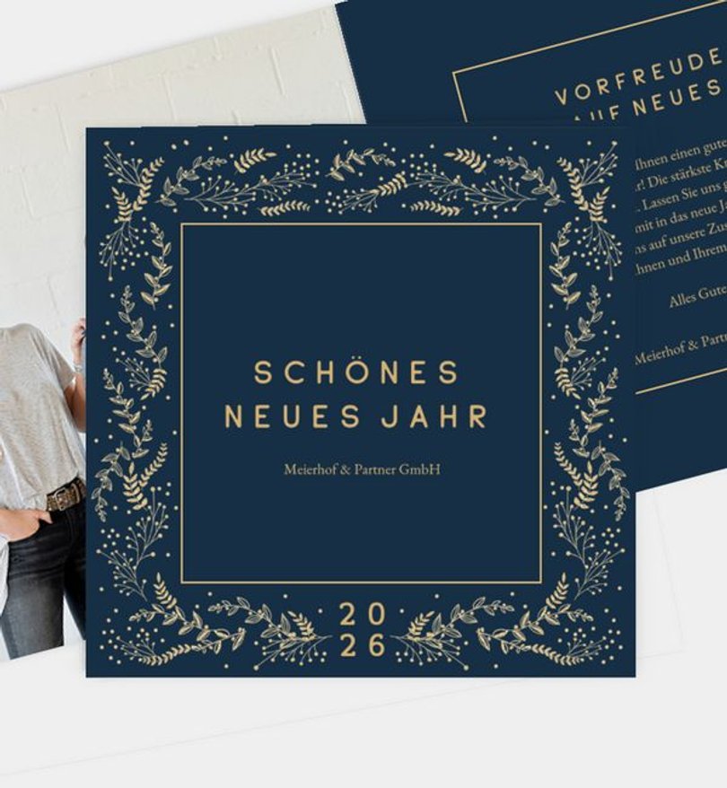 Neujahrskarte Geschäftlich Festliches Ornament