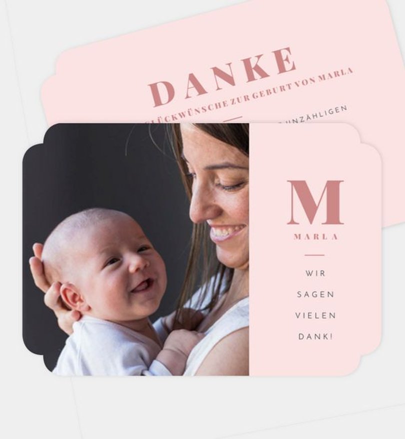 Dankeskarte Geburt Letter Love