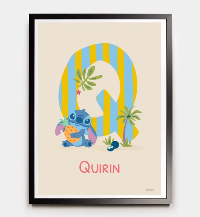 Stitch · Buchstabe Q mit Namen