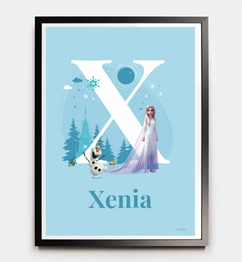 Frozen · Buchstabe X mit Namen