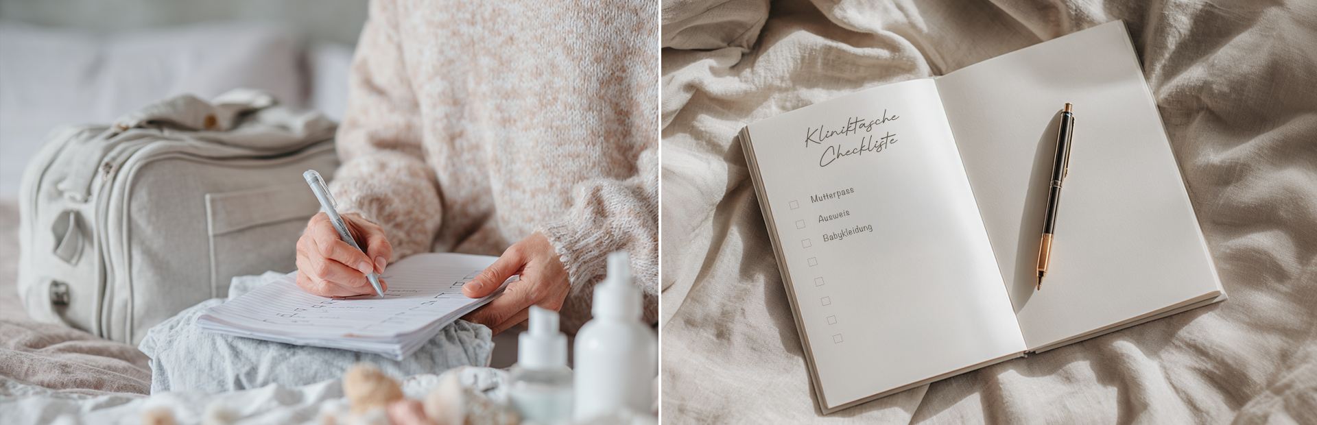 Kliniktasche zur Geburt packen